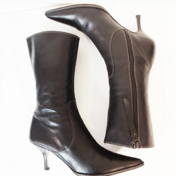 Coach Sammi leather boots dark brown
